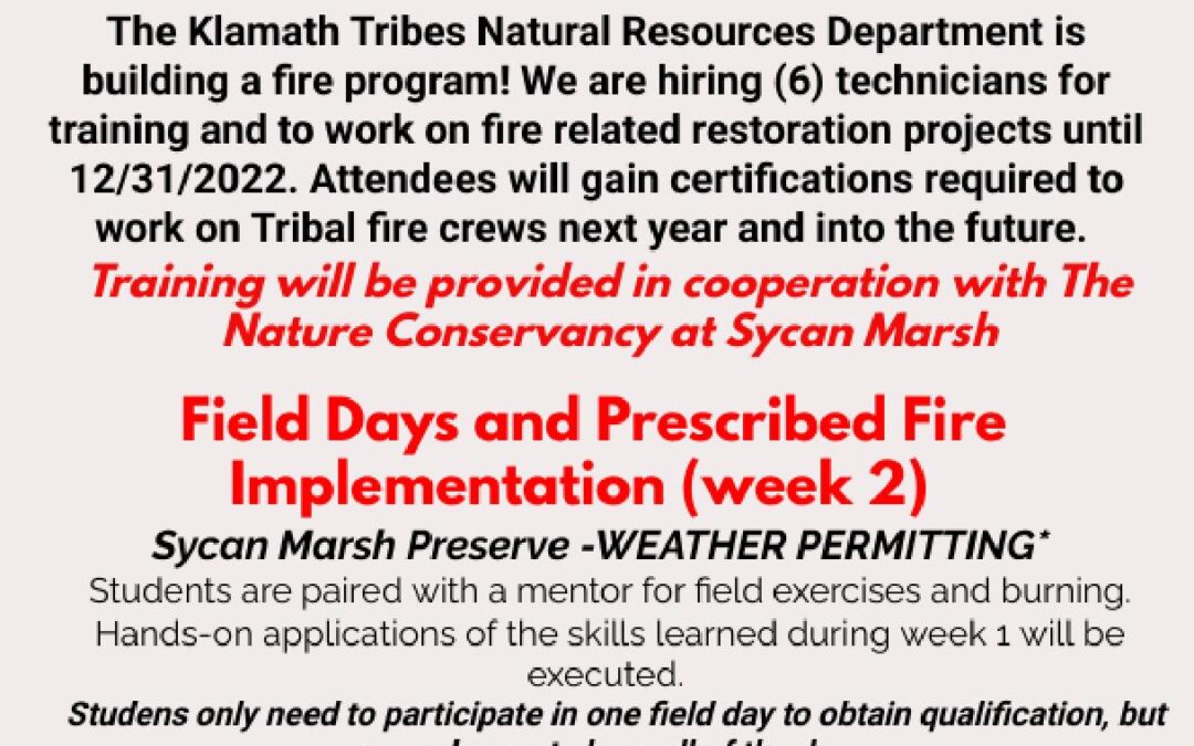 Klamath Tribes Fire Training