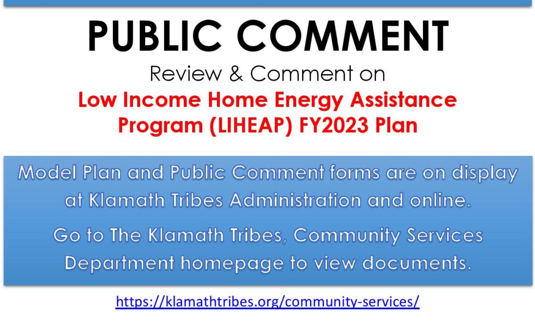 Public Comment LIHEAP FY2023 Plan