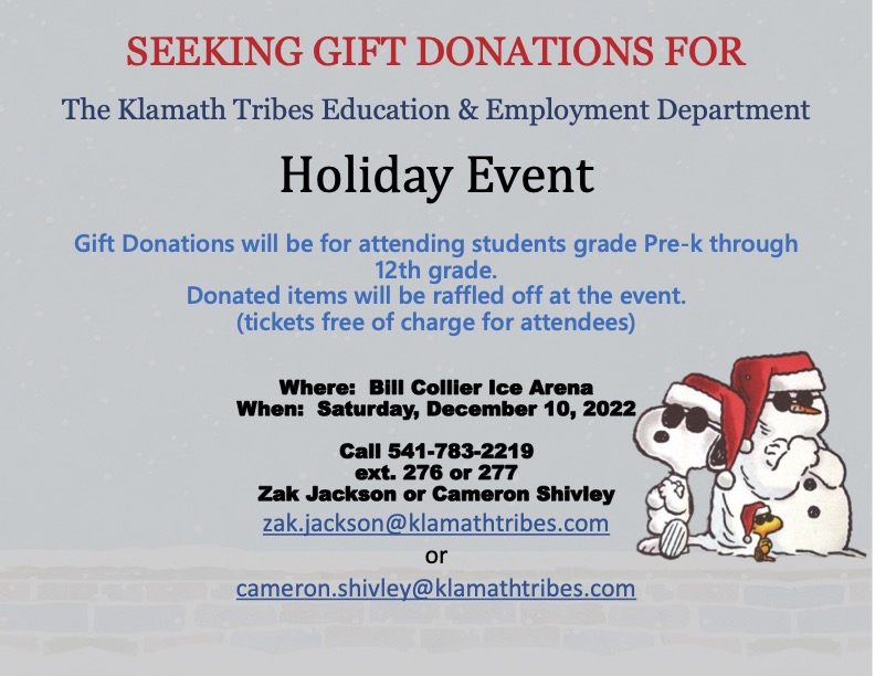 Seeking Gift Donations for Holiday Event