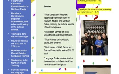 Happy 1st Year of Operation Klamath Tribes Language Department