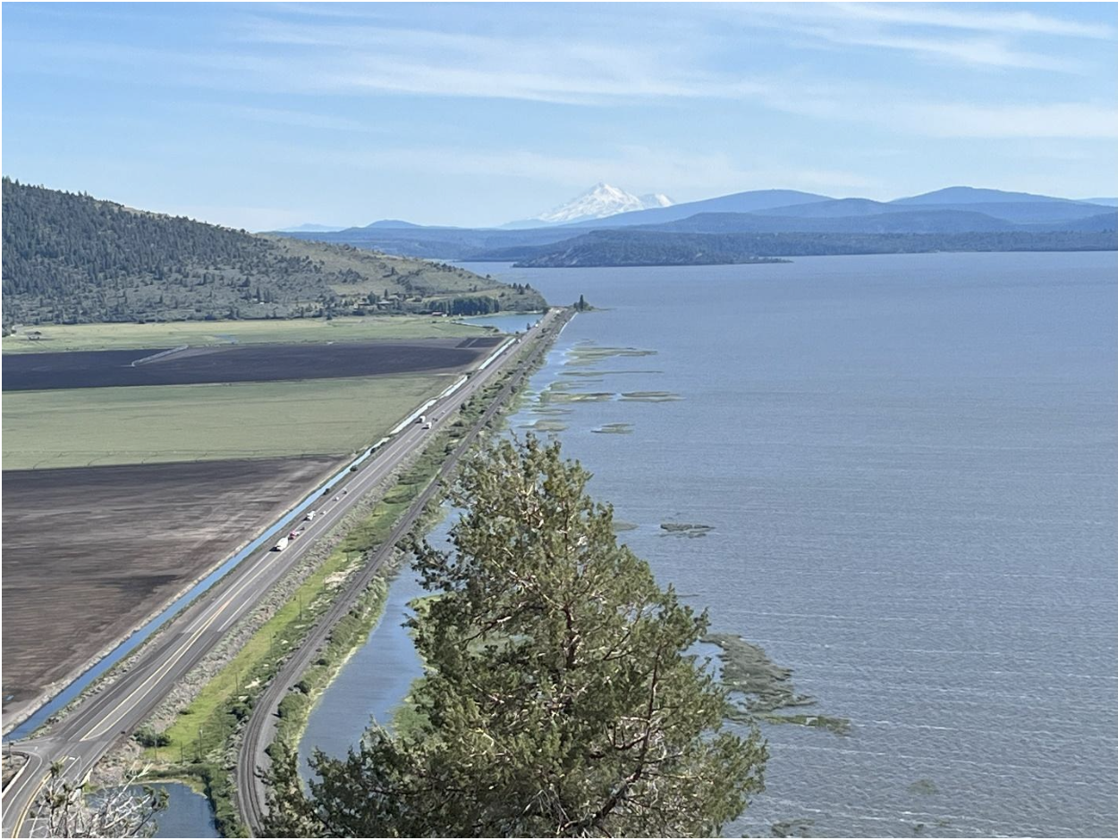 Upper Klamath Lake bordering Route 97. (Photo by Ken Smith/Klamath Tribes. Image available for media use.)