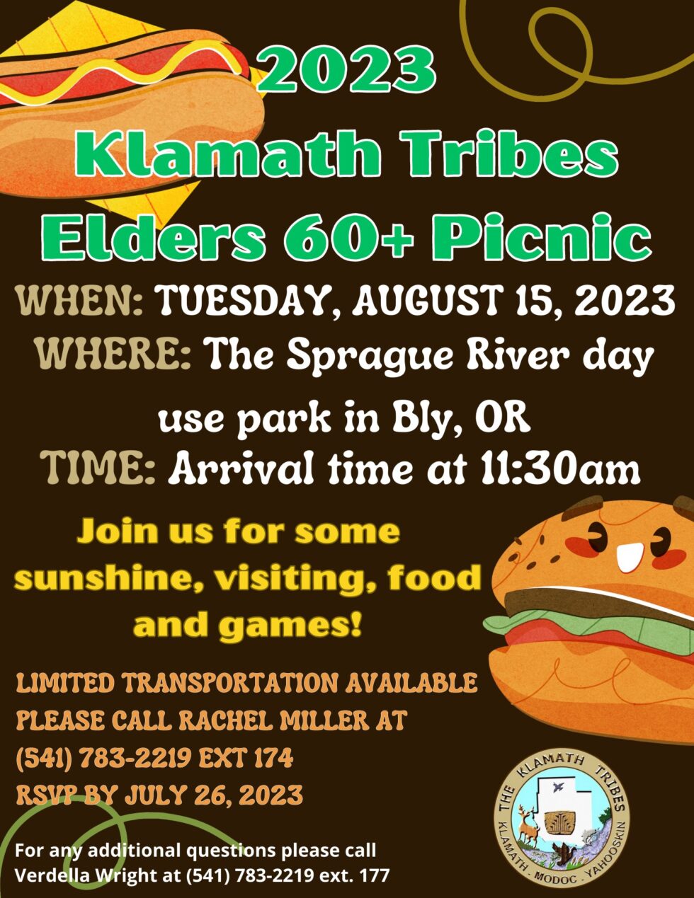 2023 Klamath Tribes Elders 60+ Picnic Klamath Tribes