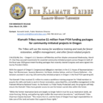 Klamath Tribes receive $1 million from FY24 funding packages for community-initiated projects in Oregon