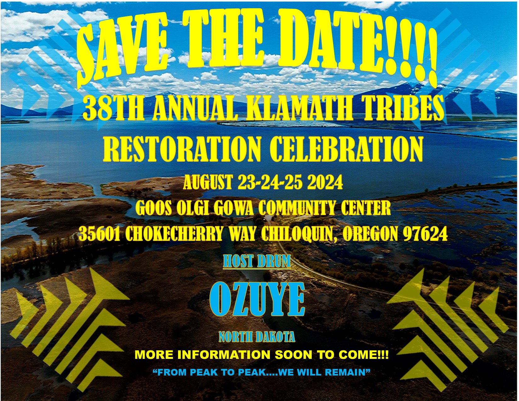 Official 37th annual Klamath Tribes Restoration Celebration poster