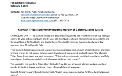 Klamath Tribes community mourns murder of 2 sisters, seeks justice